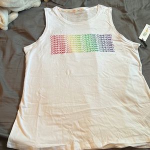 Calvin Klein Performance Women’s Rainbow Mini Logo Top-S